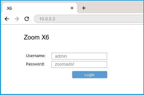 Image of Configuration Settings For The Zoom X6 - Private